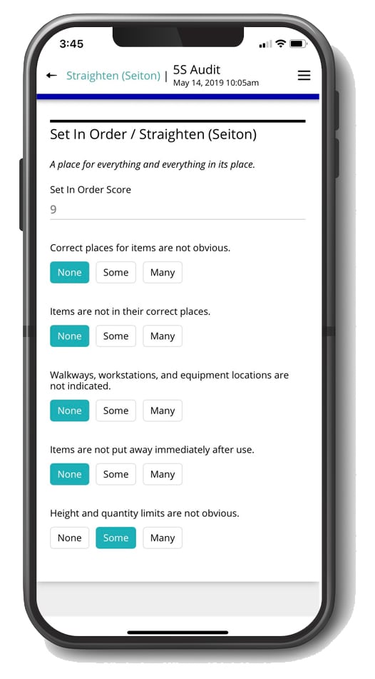 Quality Control 5S Audit App