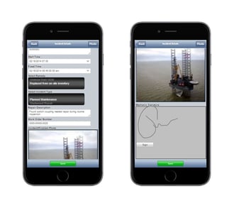 An example of an offline app built by an Alpha Anywhere customer to inspect oil platforms in the North Sea. An example of an offline app built by an Alpha Anywhere customer to inspect oil platforms in the North Sea.