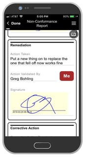 Manufacturing example app non conformance report for lean manufacturing