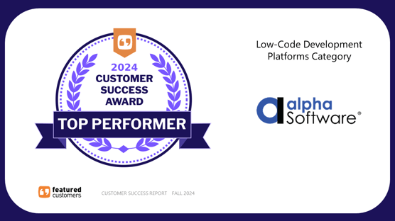 Alpha Software Low Code Platforms Top Performer