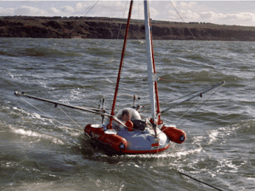 The Big C, Andrew Bedwell's 3 foot long boat he's racing around the world.