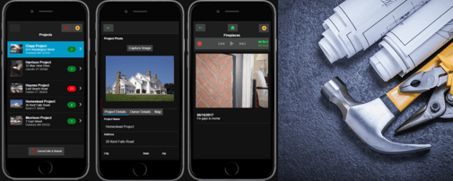 Screenshots of the Construction Punch List App Construction Punch List App